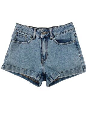 PacSun Womens High-Waisted Mom Denim Shorts 23 Blue 100% Cotton